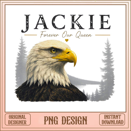 Custom Name Bald Eagle PNG, Forever Our Queen Design, Patriotic PNG