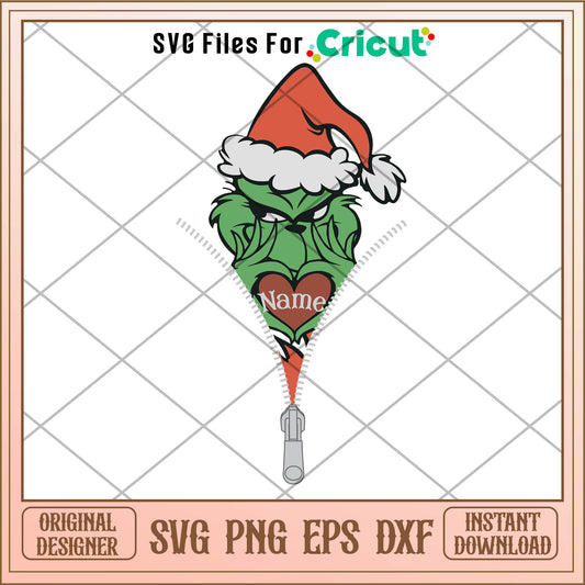 Custom grinch squad heart name svg, the grinch heart​ svg