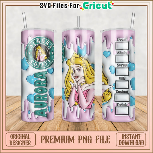 Customizable Aurora Coffee Tumbler PNG File for Cricut Projects