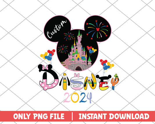 Custom pink castle mickey disney png