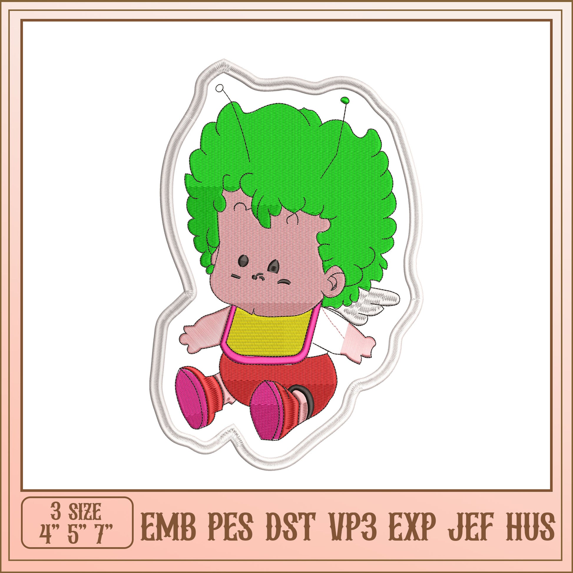 Cute Baby Angel Embroidery Design
