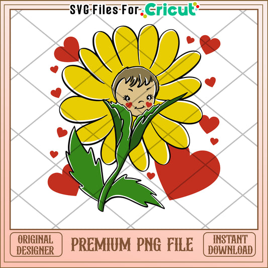 Cute Baby Flower PNG Design Instant Download