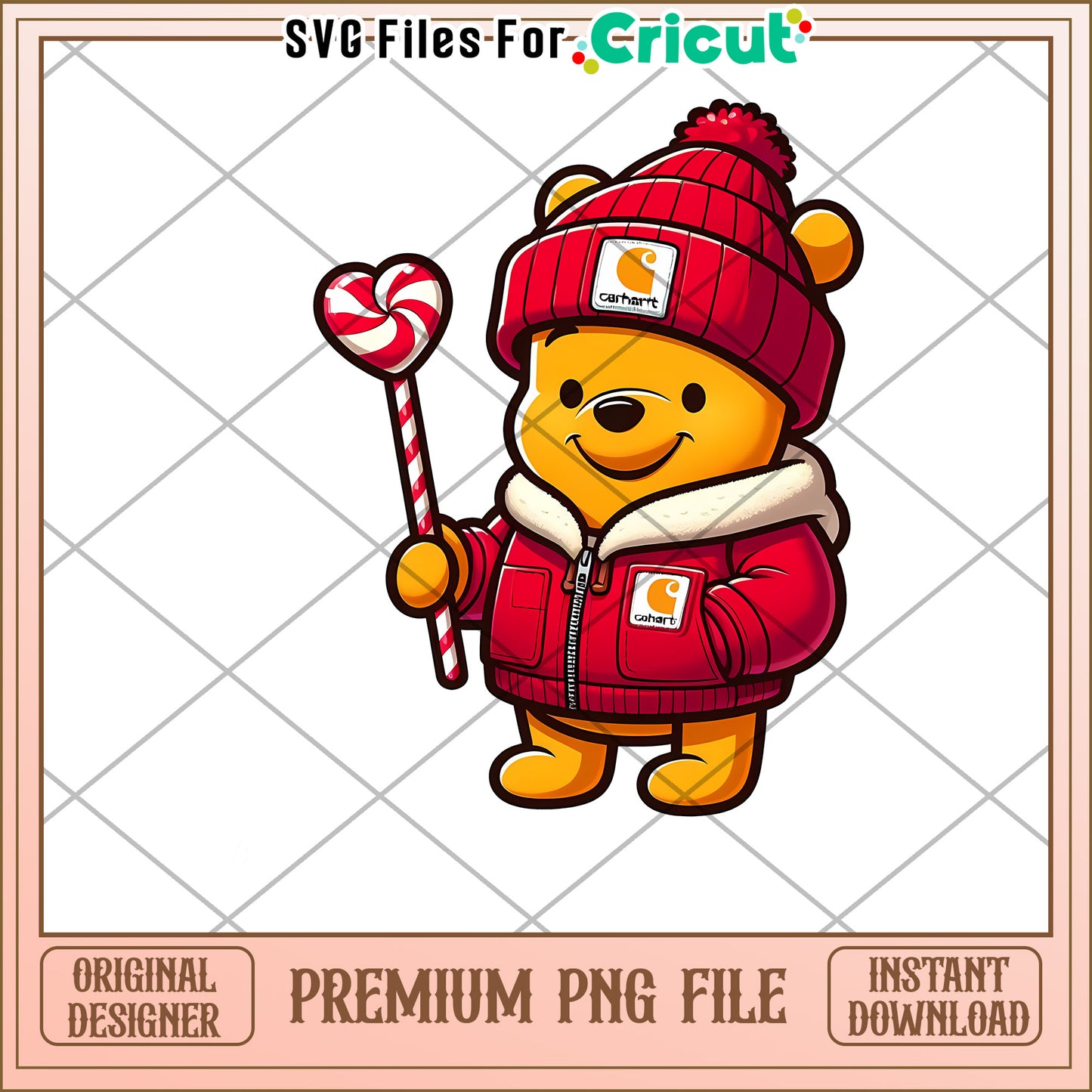 Cute Bear Christmas PNG File for Crafting Projects