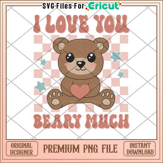 Cute Bear I Love You PNG Design