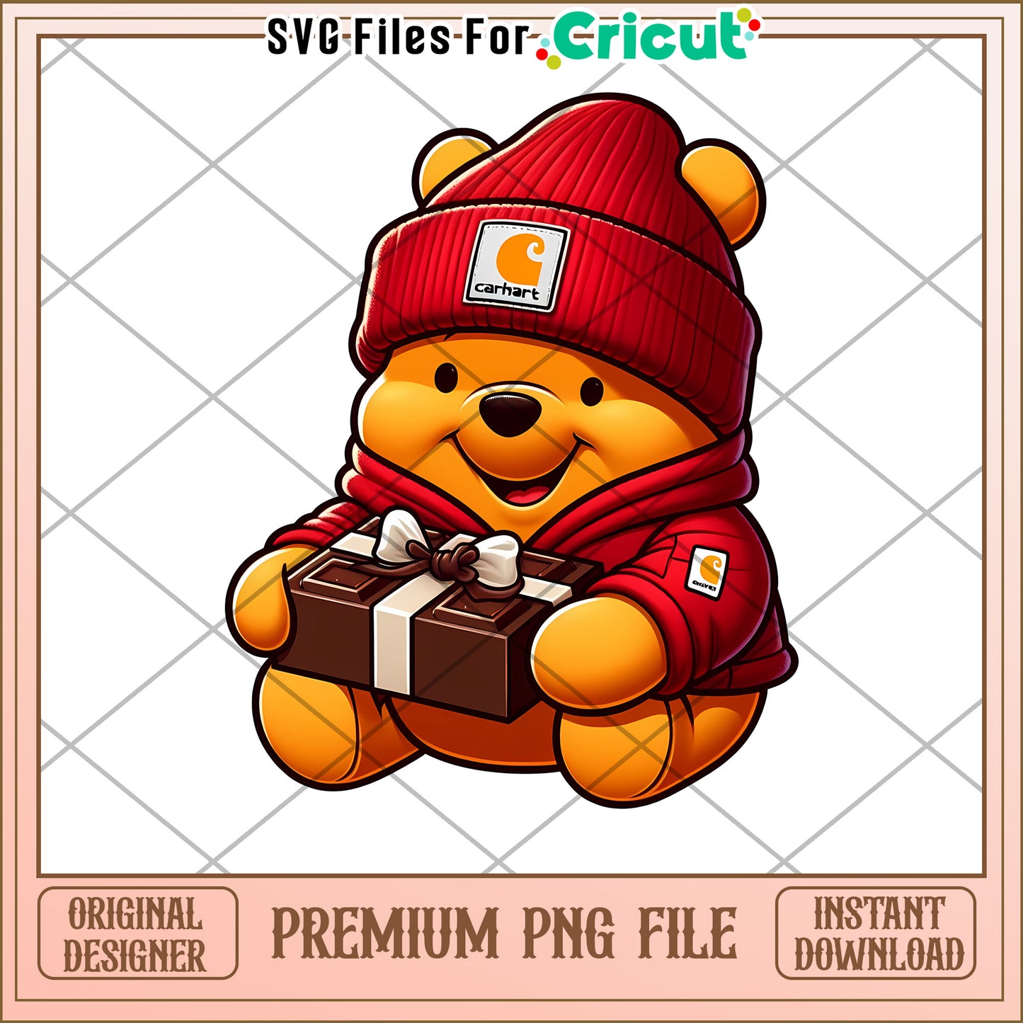 Cute Bear with Gift Premium PNG File for Cricut Crafting