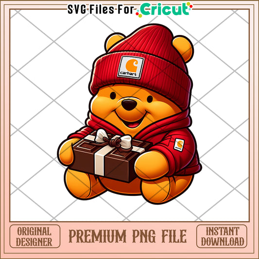 Cute Bear with Gift Premium PNG File for Cricut Crafting