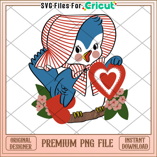 Cute Bird PNG Valentines Day Cricut