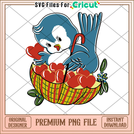 Cute Bird Valentine PNG Cricut Design
