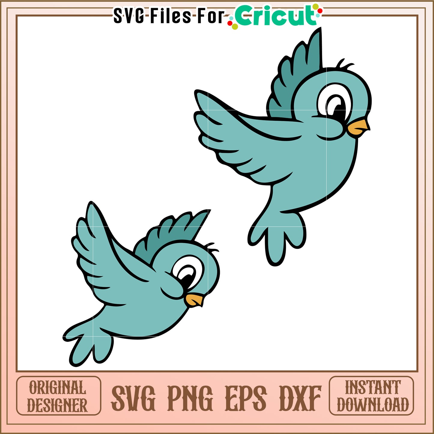 Cute Birds SVG PNG EPS DXF Instant Download