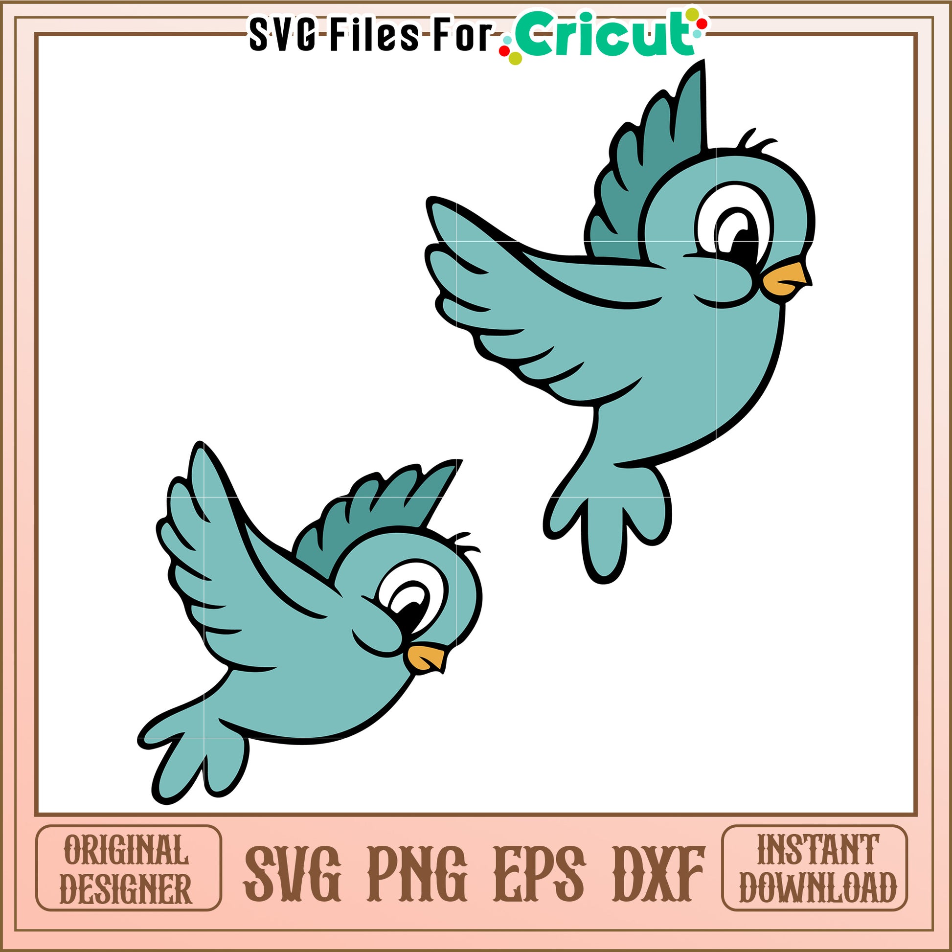 Cute Birds SVG PNG EPS DXF Instant Download