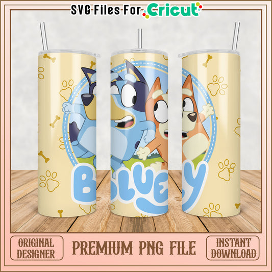 Cute Bluey Tumbler Design PNG for Cricut Instant Download File