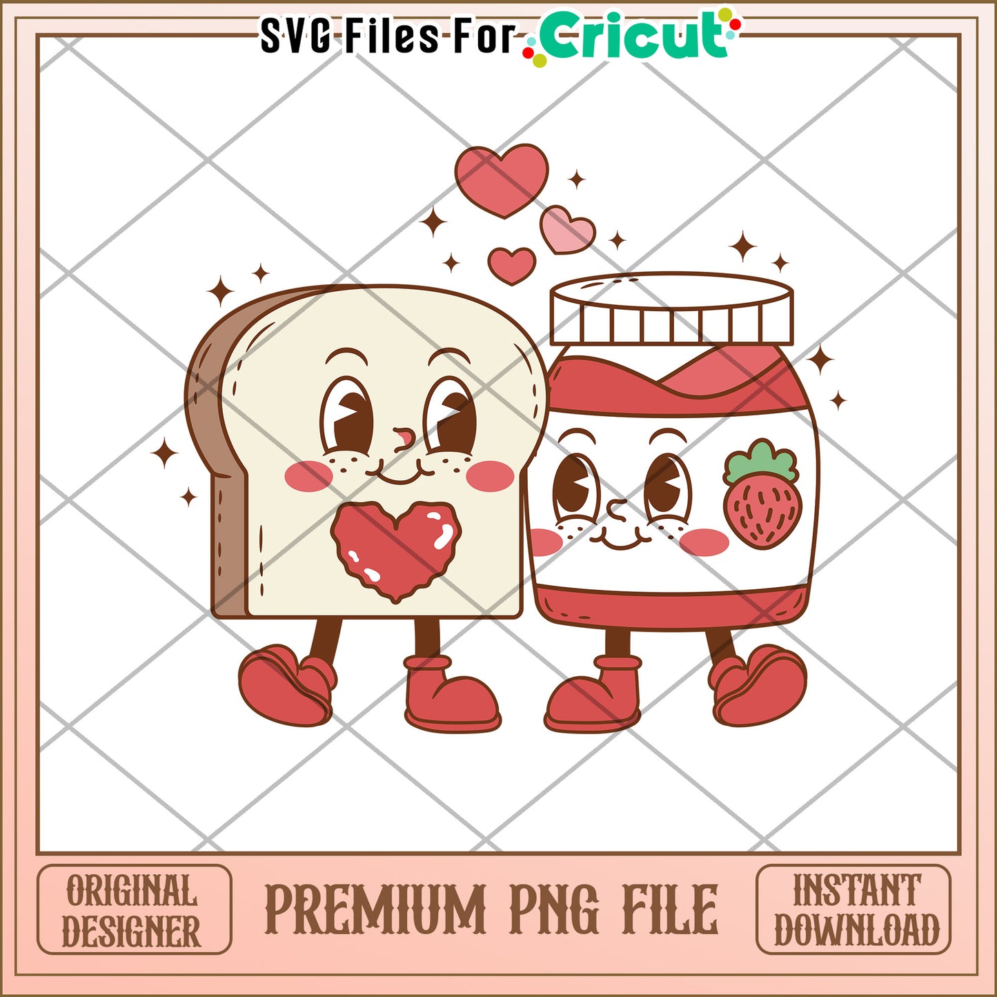 Cute Bread Jam PNG Sublimation Design