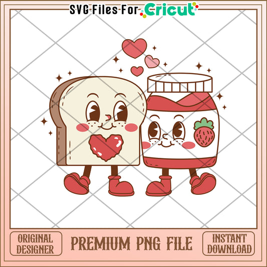 Cute Bread Jam PNG Sublimation Design