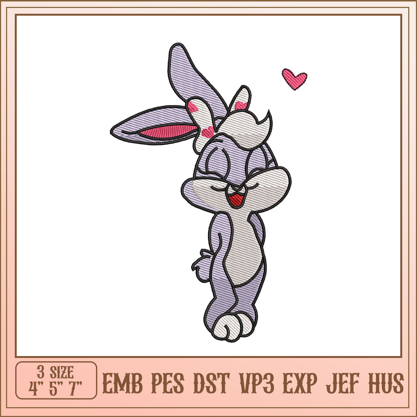 Cute Bunny Embroidery Design
