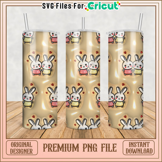 Cute Bunny Tumbler PNG Design Instant Download