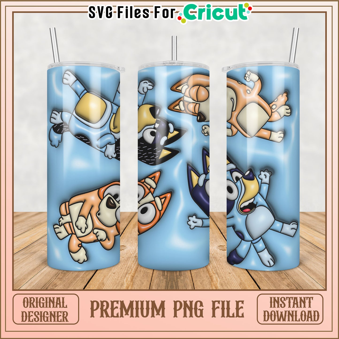 Cute Cartoon Dog Tumbler PNG for Cricut Crafting Projects