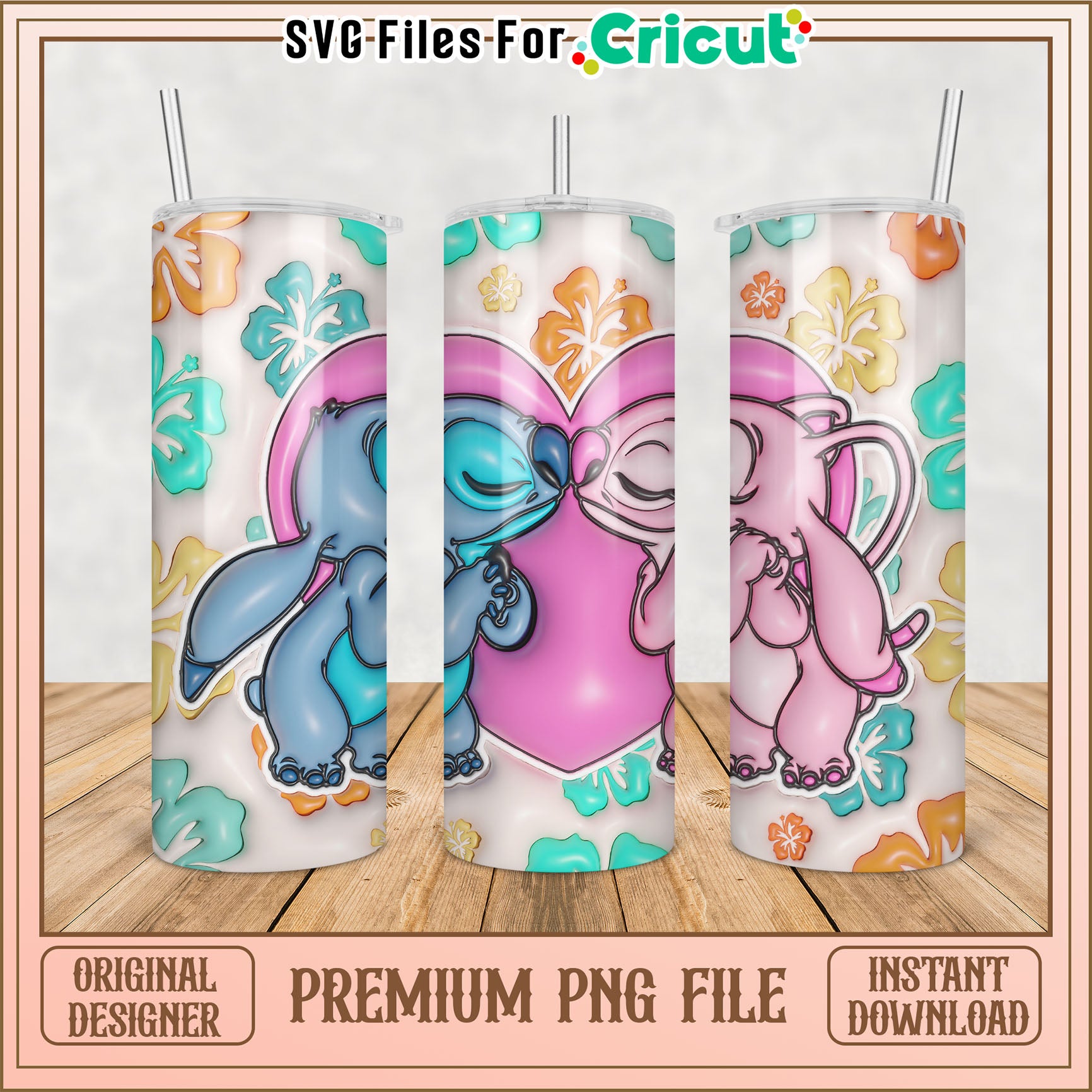 Cute Cartoon Tumbler PNG Design for Cricut Projects Instant Download