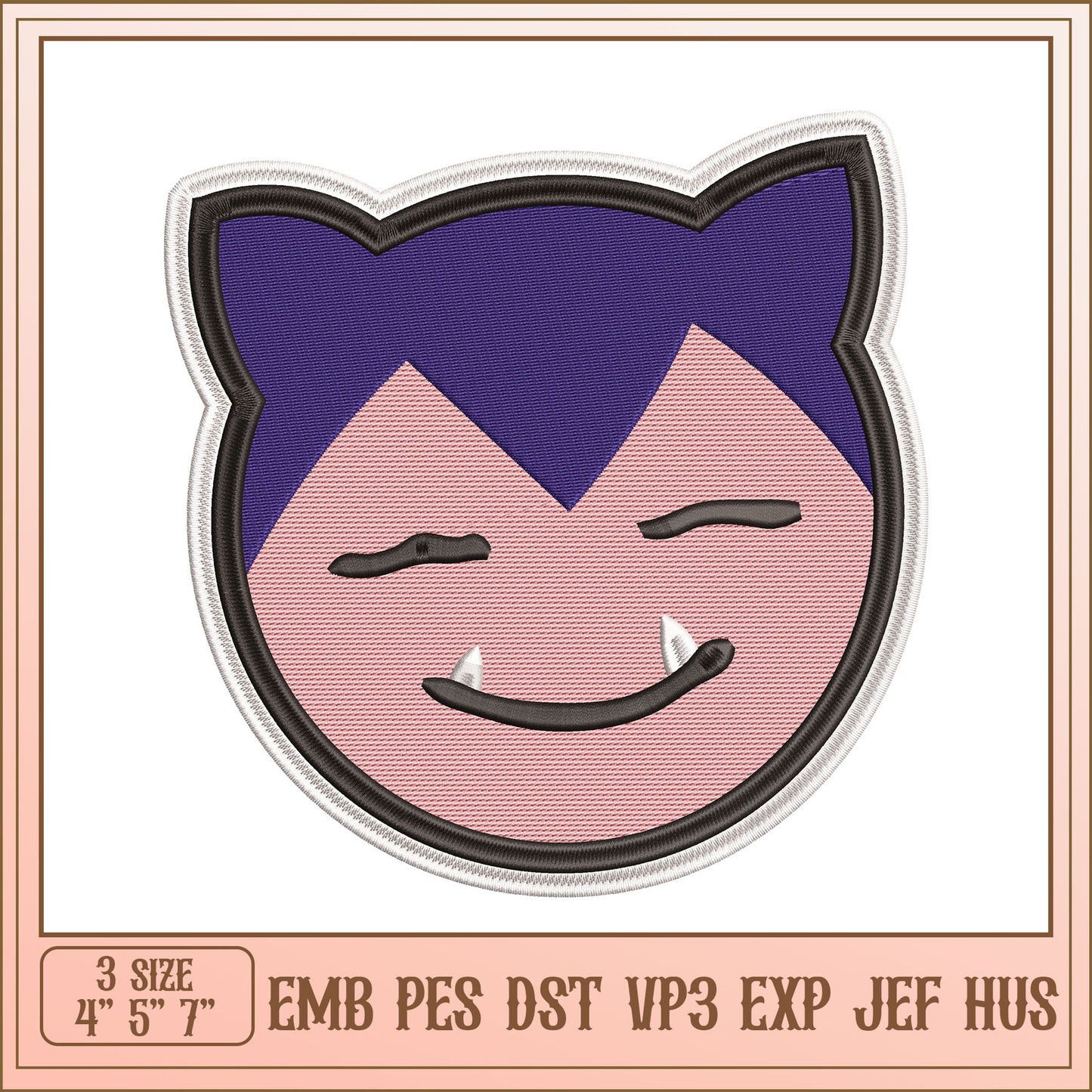 Cute Cat Embroidery Design 3 Sizes