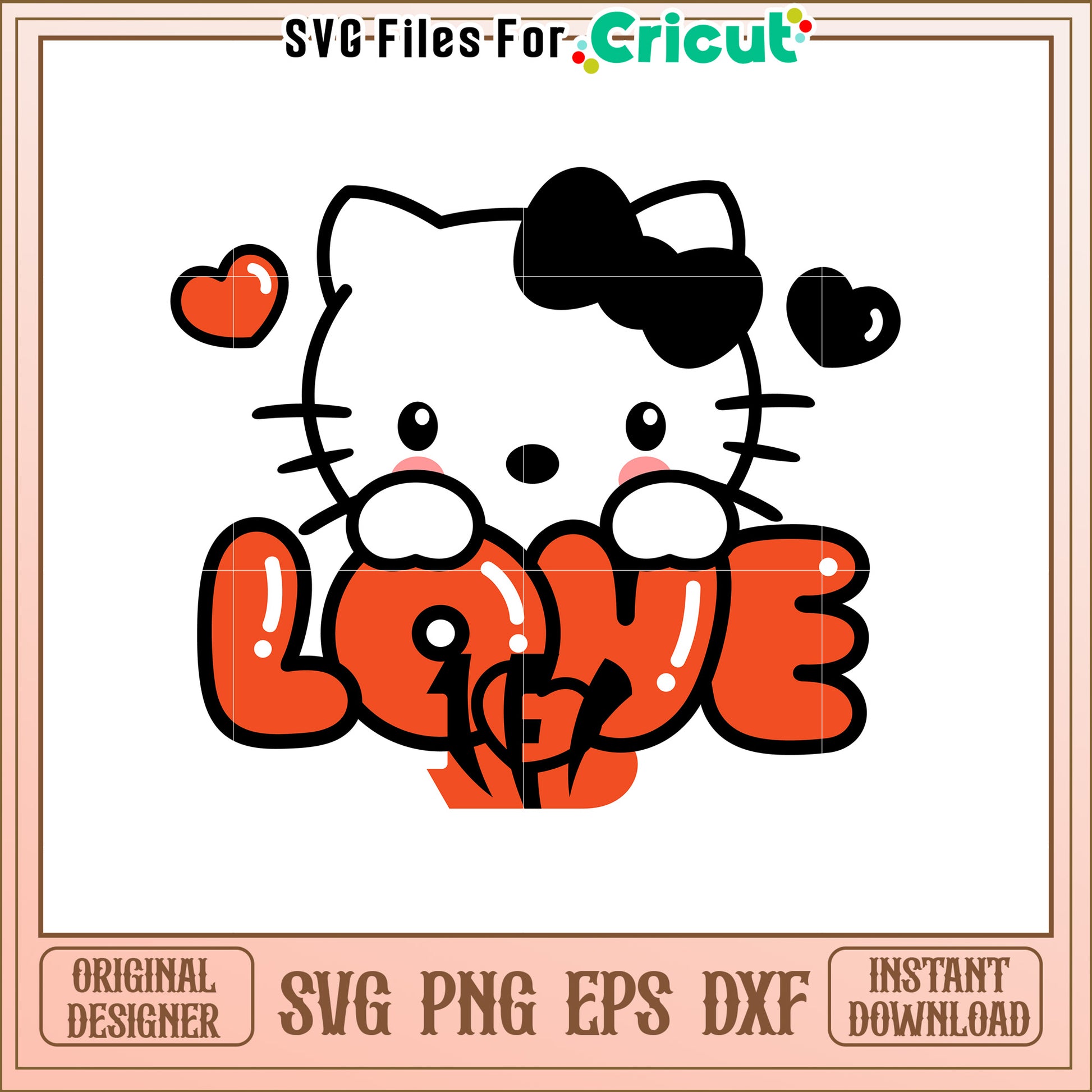 Cute Cat Love SVG Design