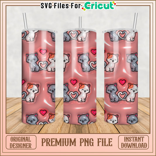 Cute Cat Tumbler PNG Design