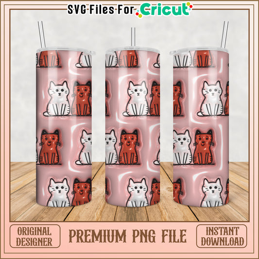 Cute Cat and Dog Tumbler PNG Design for Cricut Crafting Projects