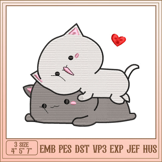 Cute Cats Embroidery Design