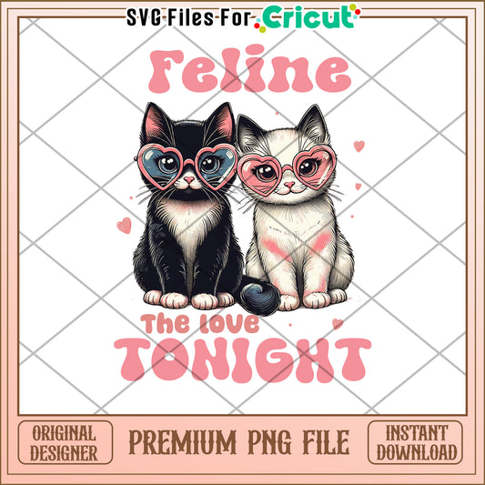 Cute Cats PNG Feline Love Tonight