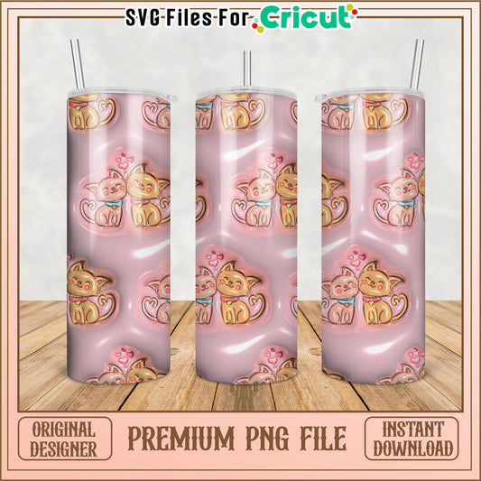 Cute Cats PNG Sublimation Tumbler