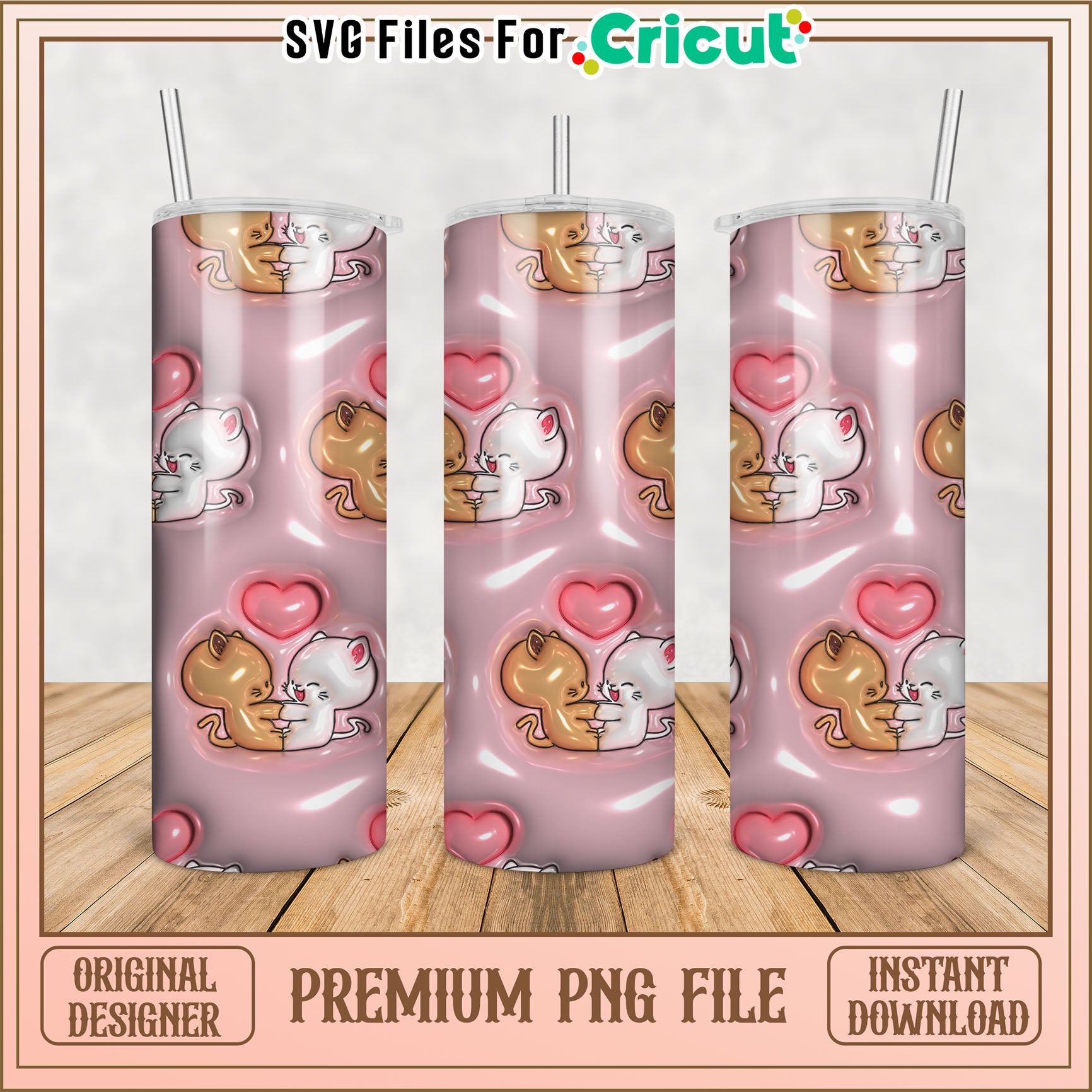 Cute Cats Tumbler PNG Download