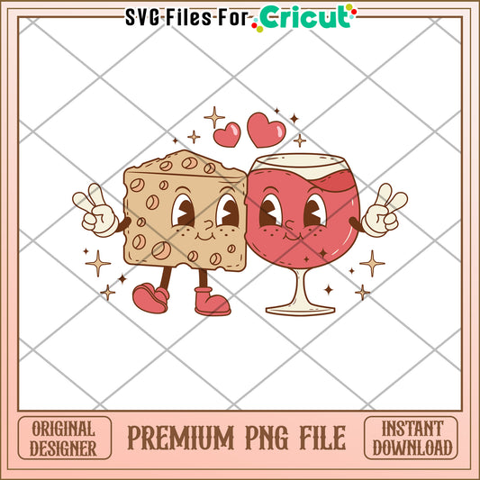 Cute Cheese Wine PNG Clipart