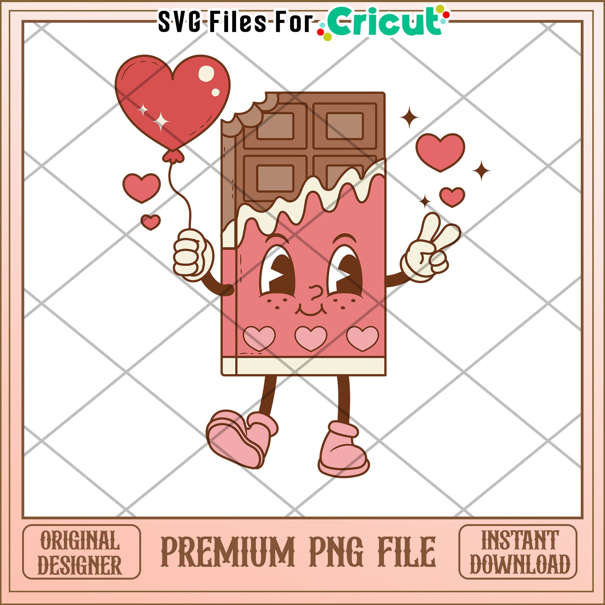 Cute Chocolate Bar PNG Valentines Day