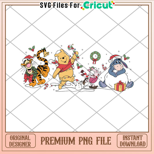 Cute Christmas Characters PNG File for Cricut Instant Download