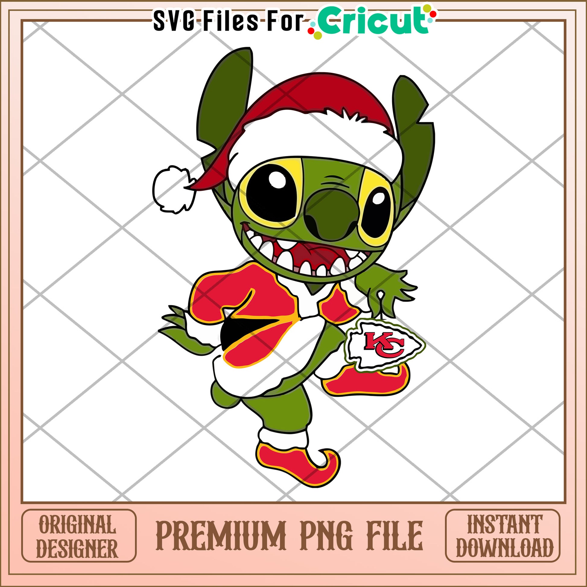 Cute Christmas Stitch PNG file for Cricut, ideal for holiday crafts