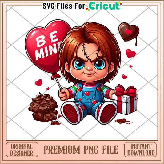 Cute Chucky Valentine PNG File for Cricut Instant Download Art