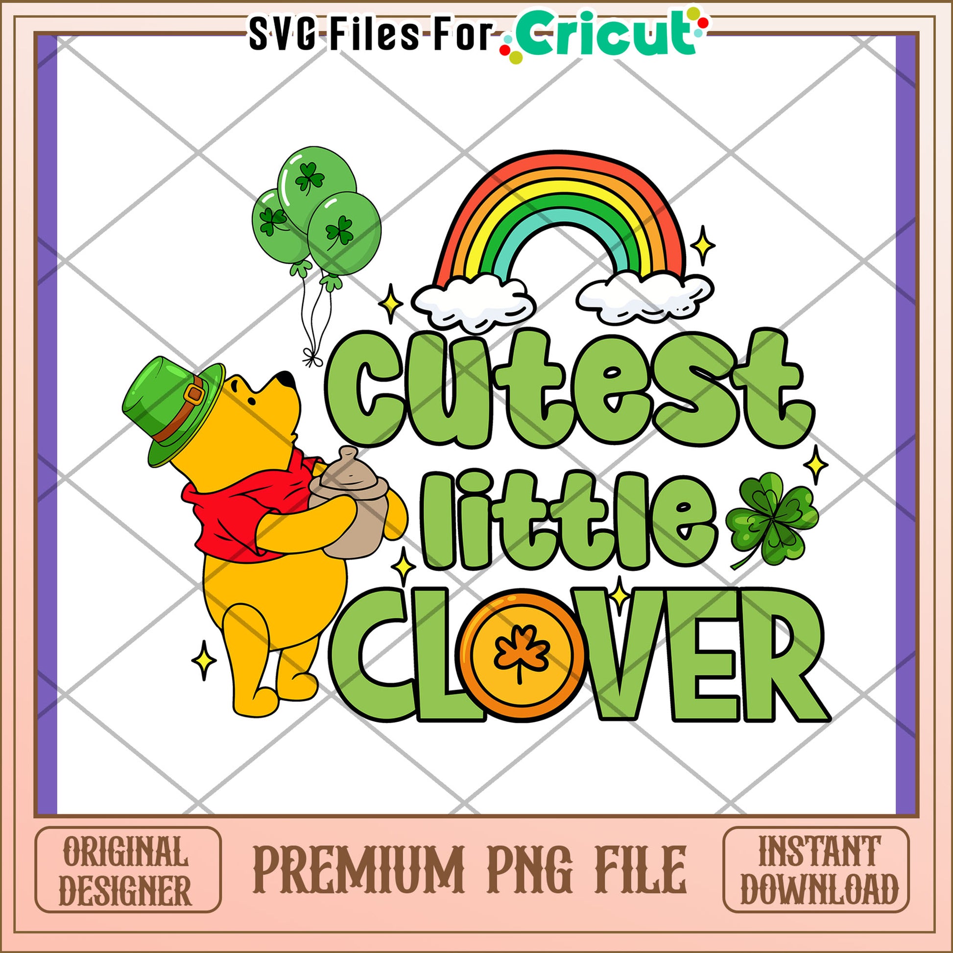 Cute Clover Design for St Patrick's Day PNG File