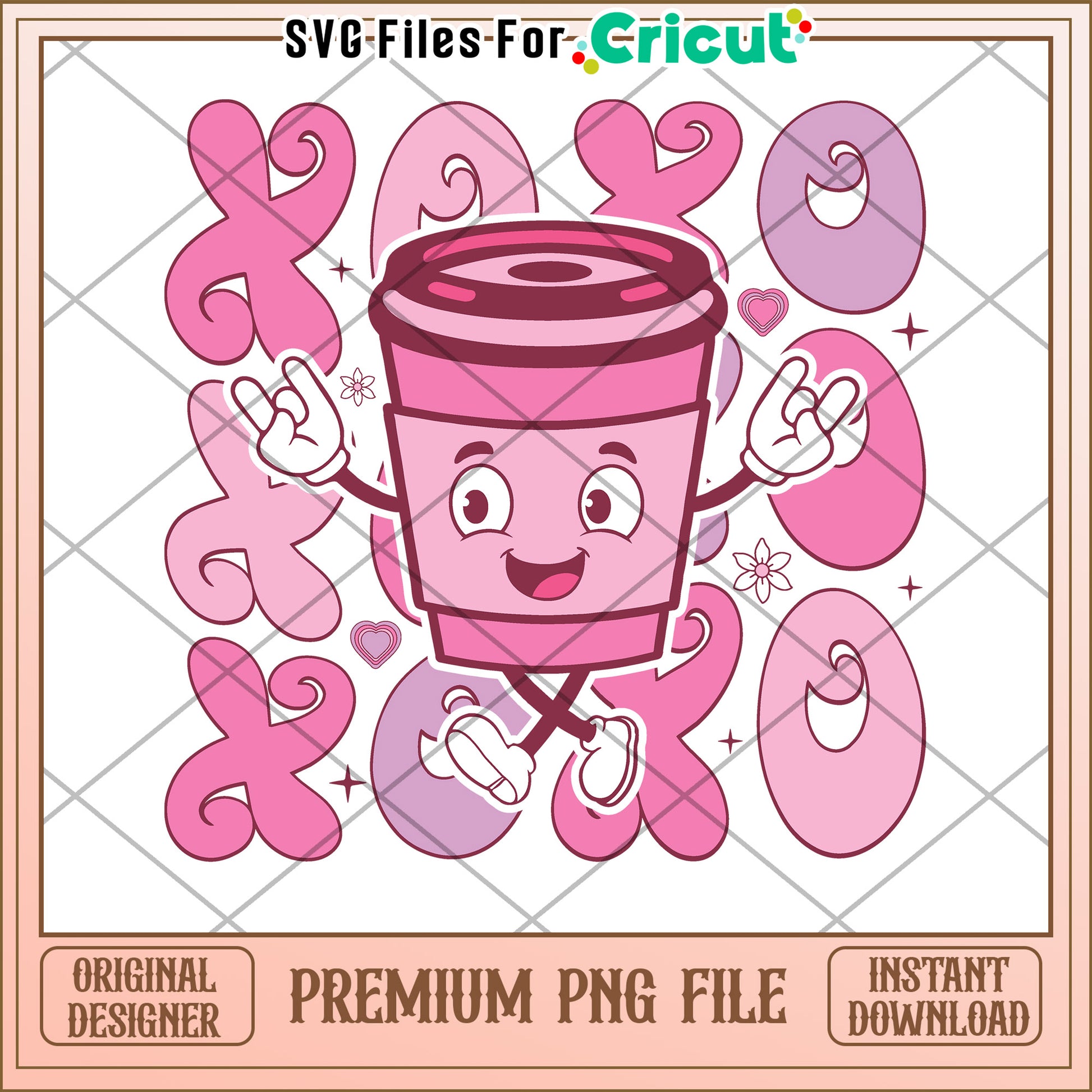 Cute Coffee PNG Sublimation Design