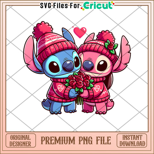 Cute Couple PNG File for Cricut Crafting Projects