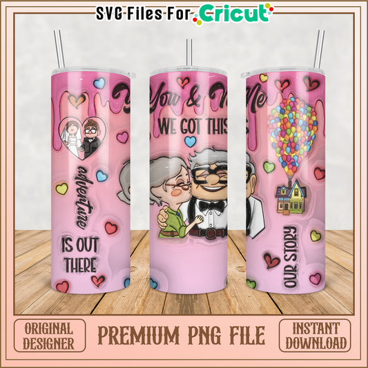 Cute Couples Adventure Tumbler Design PNG for Cricut Crafts