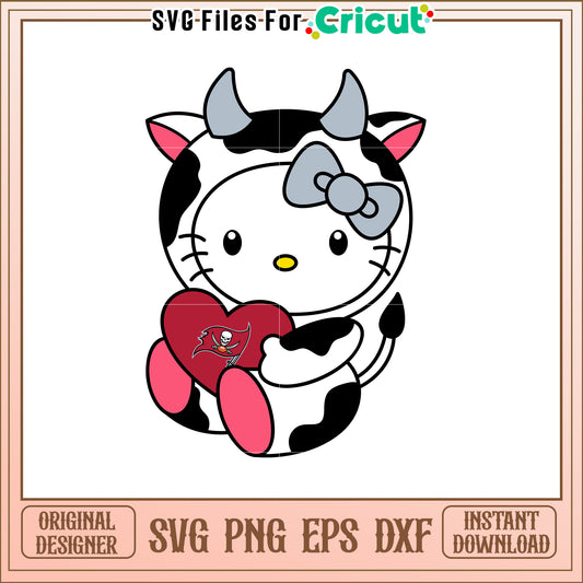 Cute Cow Character Heart SVG Design for Crafts