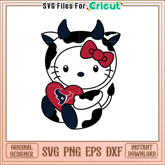 Cute Cow Character with Heart SVG Design File