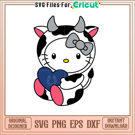 Cute Cow Hello Kitty SVG Design for Crafts