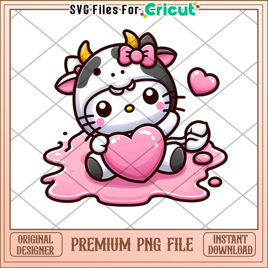 Cute Cow Kitty PNG Instant Download