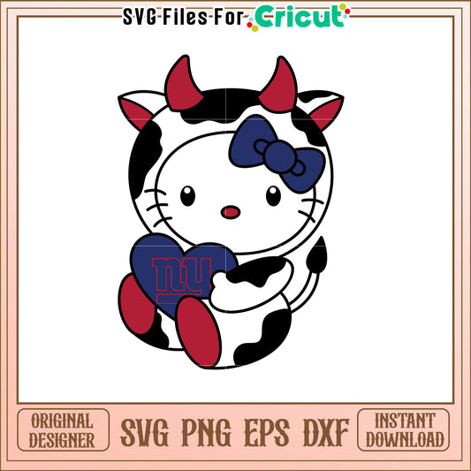Cute Cow Themed Hello Kitty SVG Design for Crafts