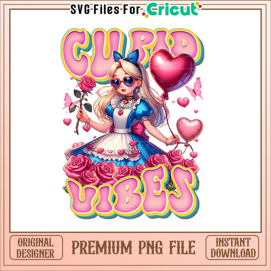 Cute Cupid Vibes Artwork PNG for Valentine’s Day Celebrations