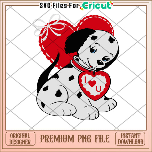 Cute Dalmatian Valentines PNG