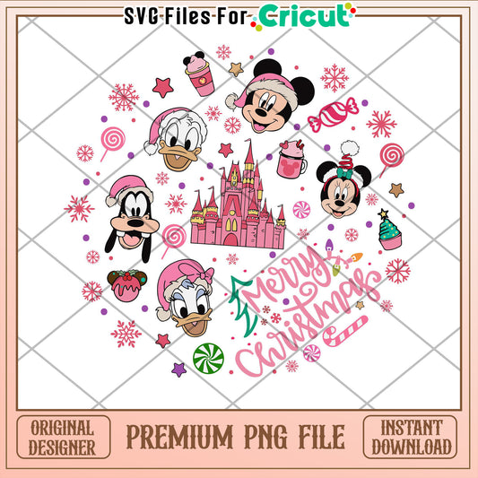 Cute Disney Christmas PNG Design for Cricut Projects Download