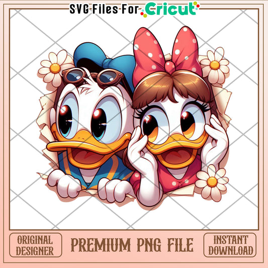Cute Disney Duck Couple PNG