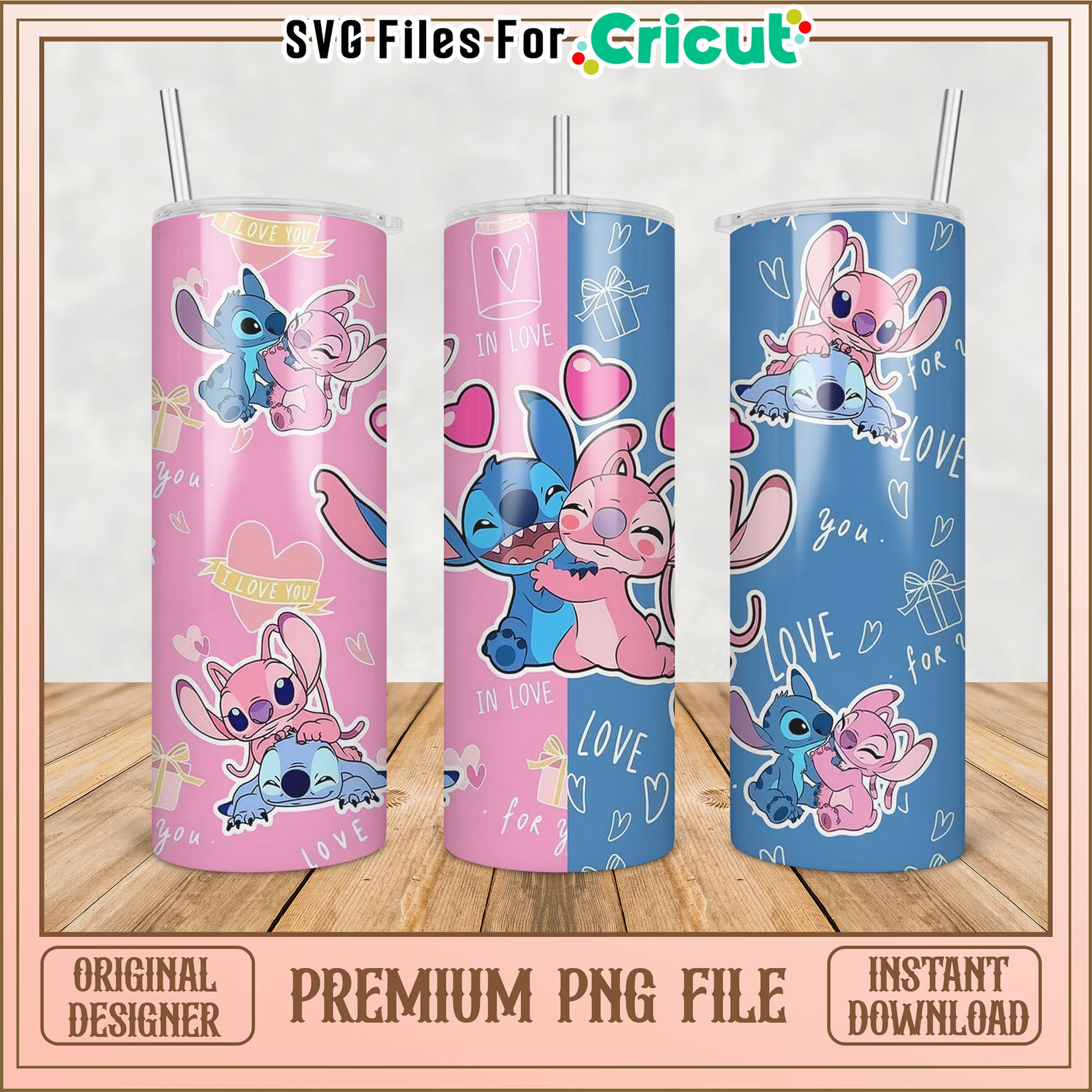 Cute Disney Style Tumbler PNG for Cricut Crafting