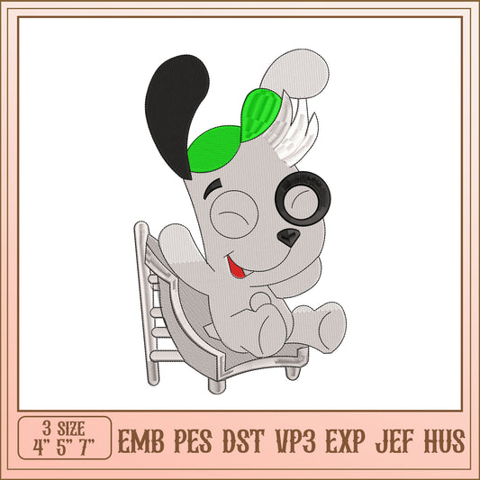 Cute Dog Embroidery Design 3 Sizes EMB PES DST