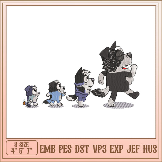 Cute Dog Embroidery Design 4x7